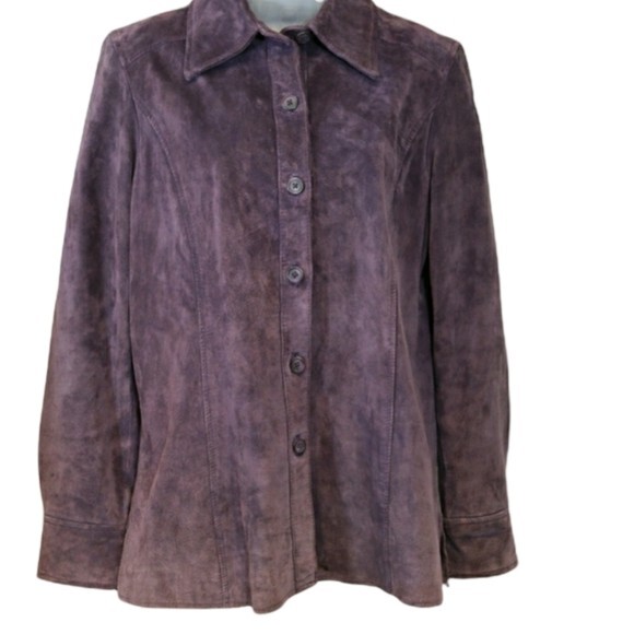 Valerie Stevens purple leather Jacket Med - Picture 1 of 7